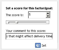I put another score and comment text